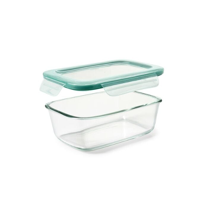 Smart Seal 8 Cup Glass Rectangle Container - Teal A7