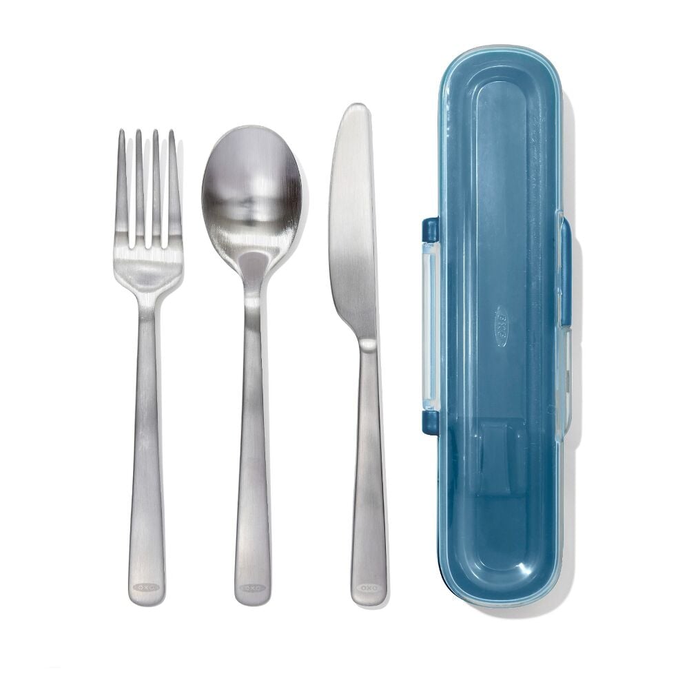 Prep & Go Stainless Steel Utensils With Case - Ocean Blue B2