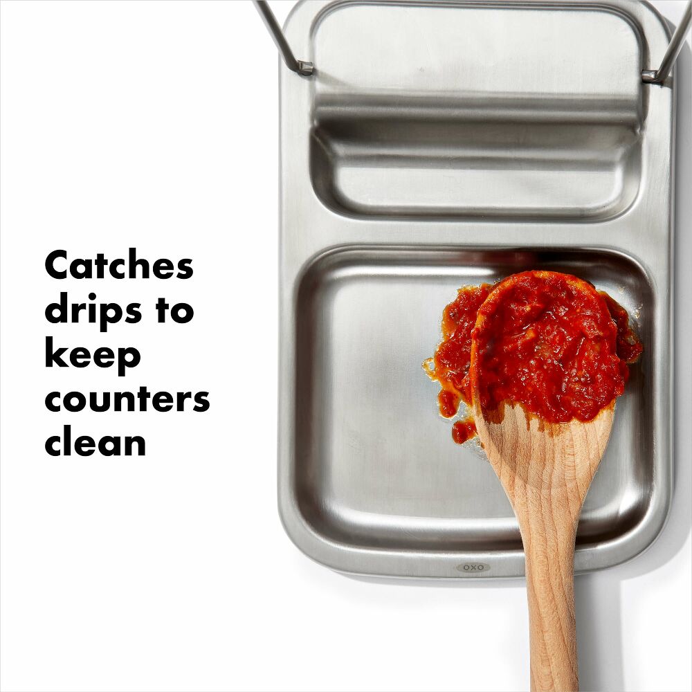 Stainless Steel Spoon Rest with Lid Holder T7