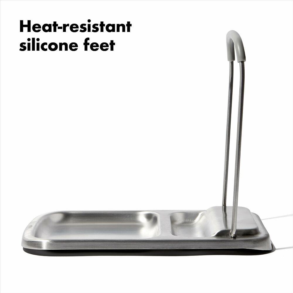 Stainless Steel Spoon Rest with Lid Holder T7