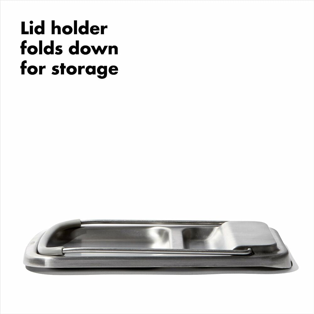 Stainless Steel Spoon Rest with Lid Holder T7