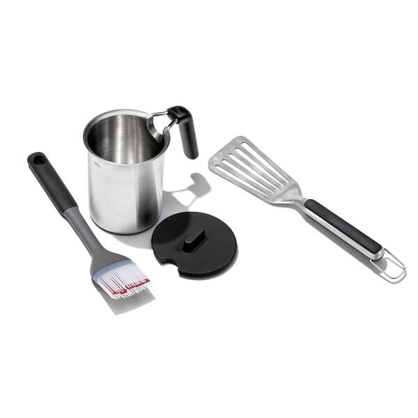 Grilling Basting Pot and Brush Set & Grilling Precision Turner Bundle E6