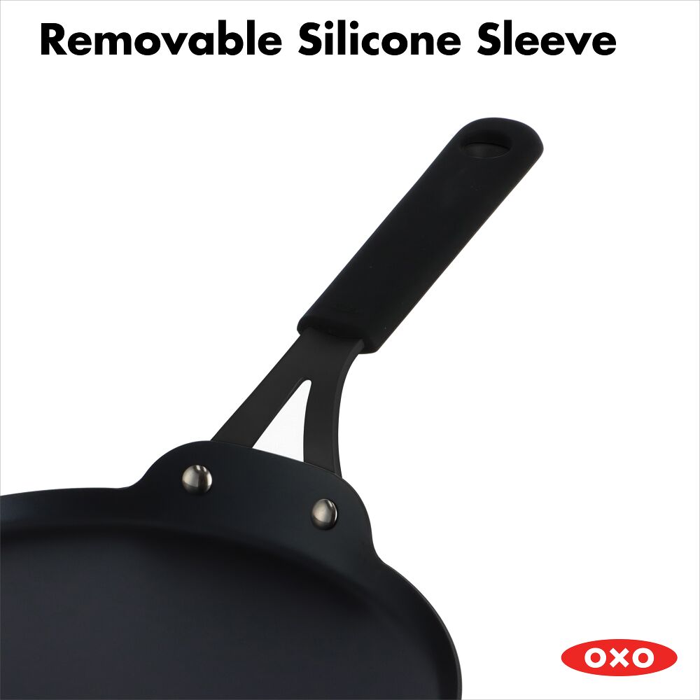 Obsidian Carbon Steel 10-Inch Crêpe Pan with Silicone Sleeve U6