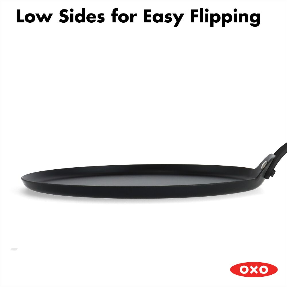 Obsidian Carbon Steel 10-Inch Crêpe Pan with Silicone Sleeve U6
