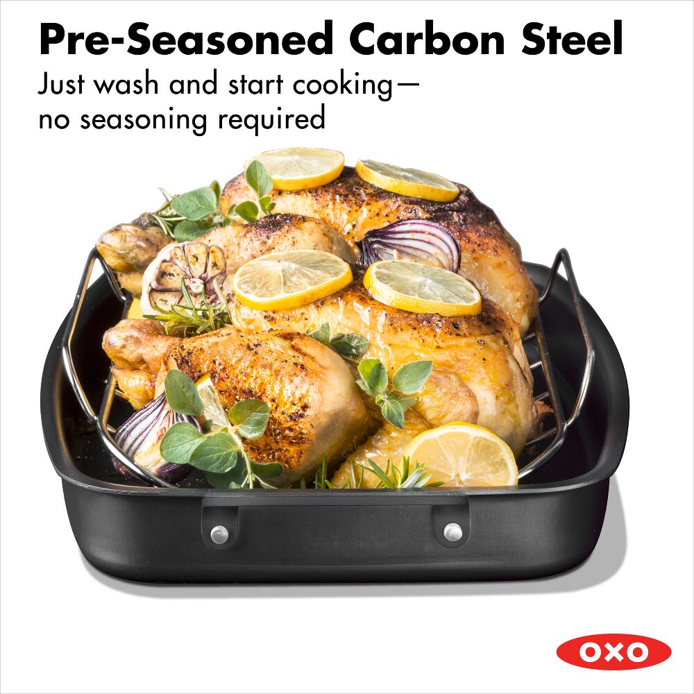 Carbon Steel Obsidian Series Roaster with Rack R6