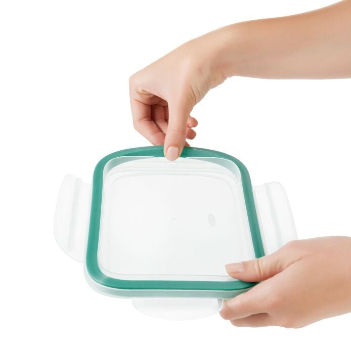 Smart Seal 8 Cup Glass Rectangle Container - Teal A7