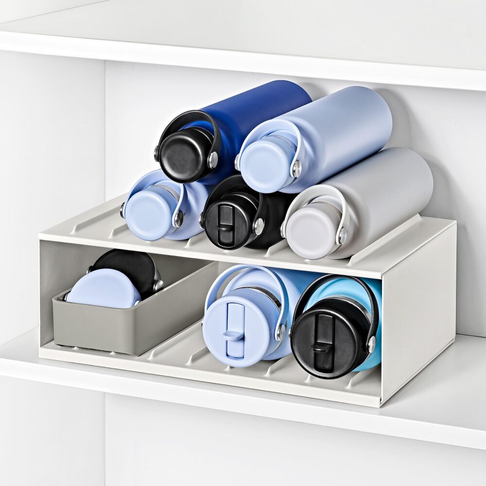 Water Bottle Organizer with Accessory Bin V5