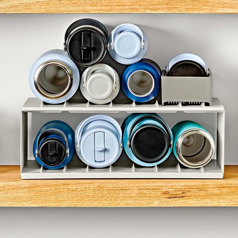 Water Bottle Organizer with Accessory Bin V5