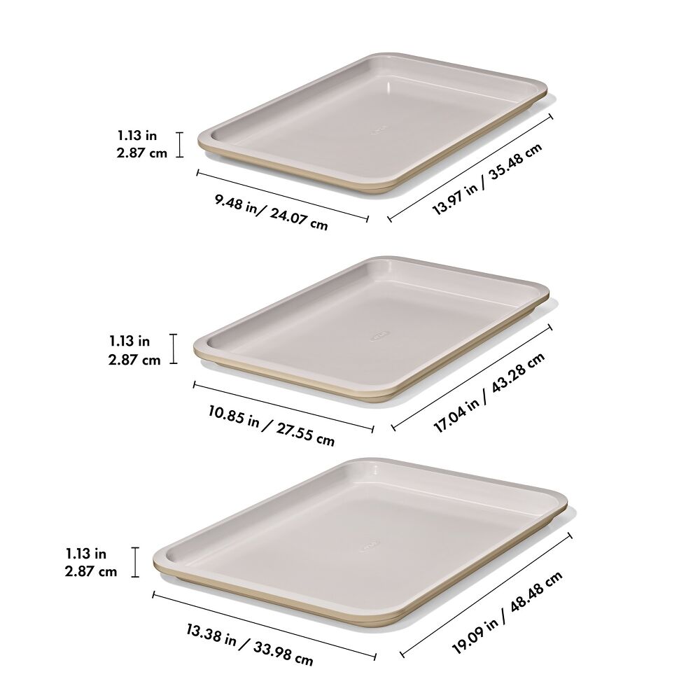 Non-Stick Pro Ceramic Coated Metal Bakeware 3 Pc Set R8