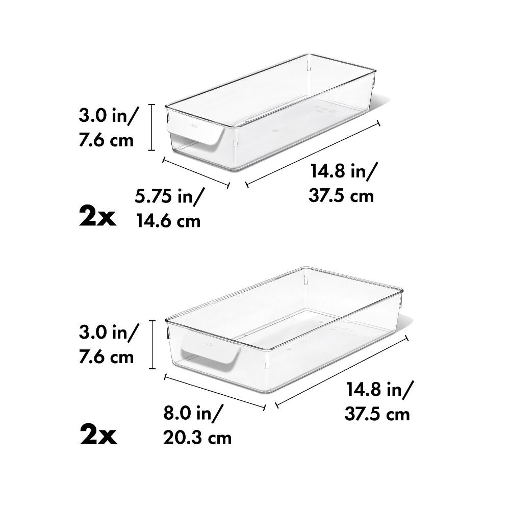 4 Piece Refrigerator Storage Bin Starter Set O1