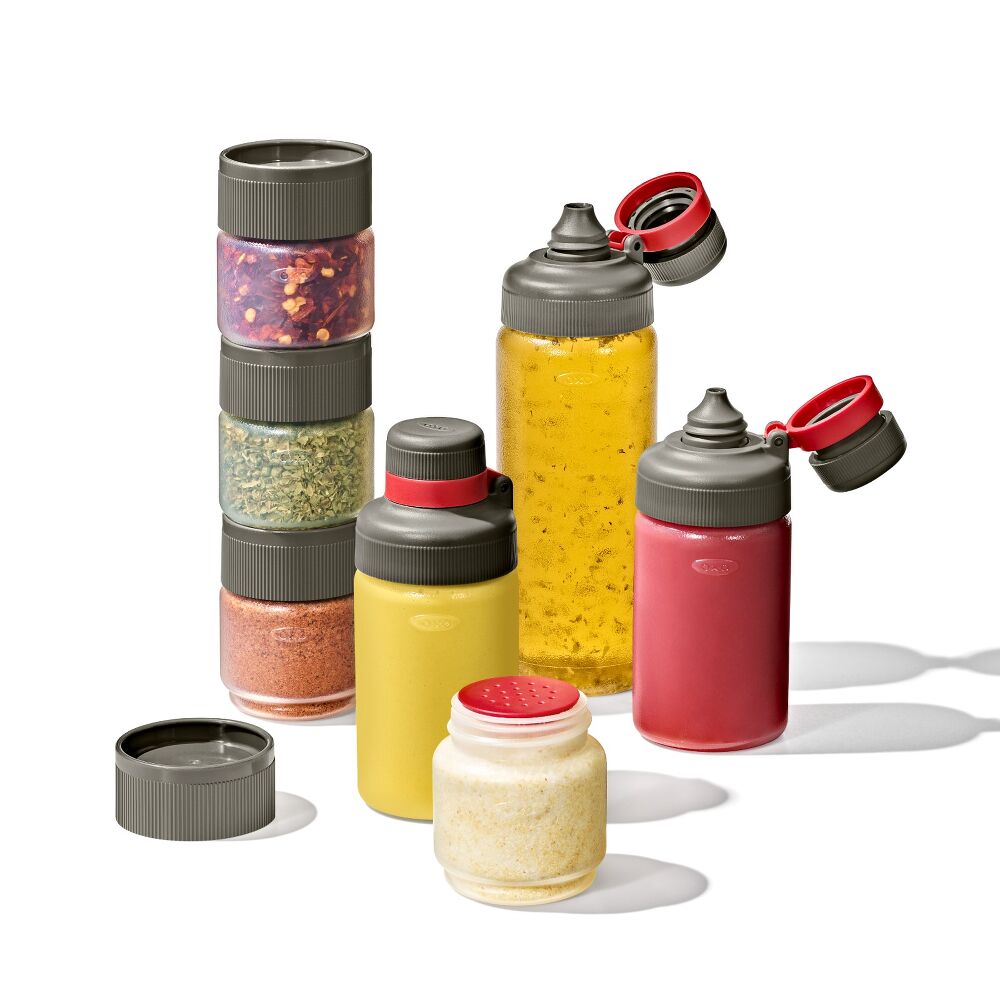 Outdoor 7-Piece Spice Shaker & Squeeze Bottle Set G7