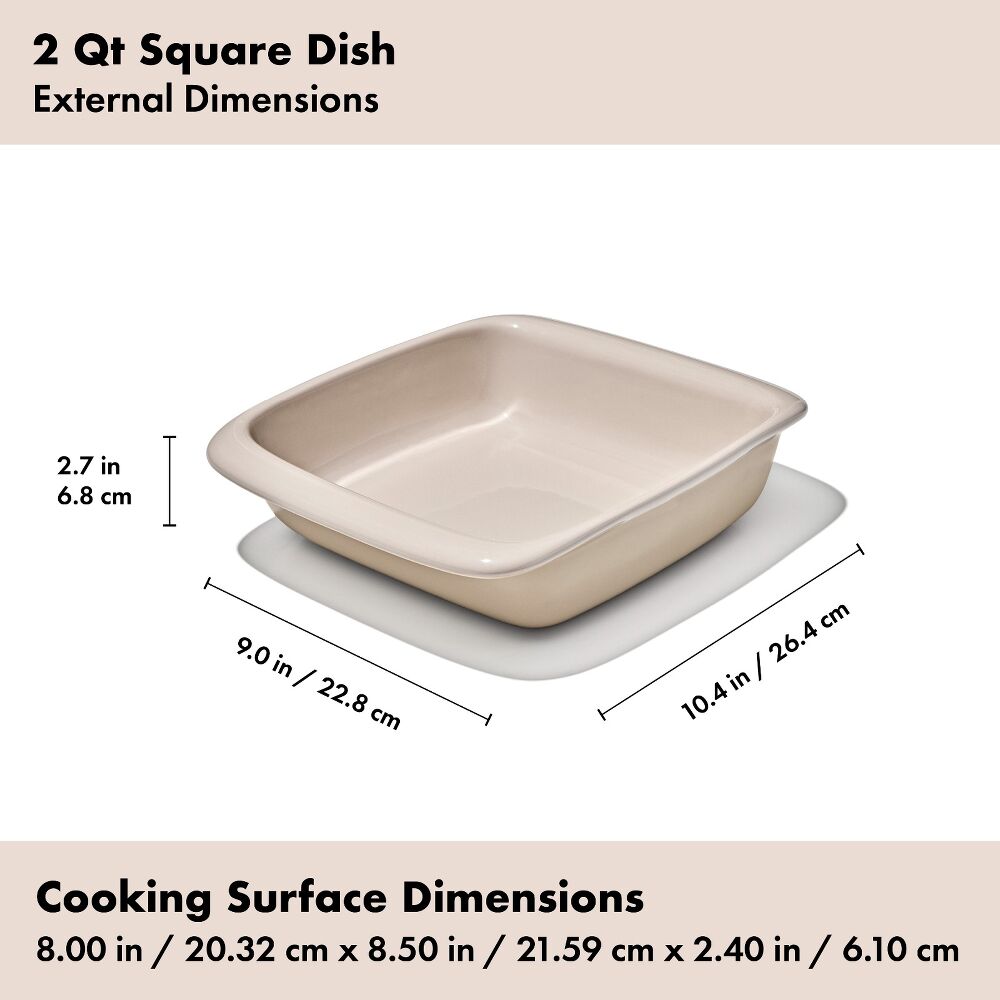 2 Qt Square Stoneware Baking Dish X2
