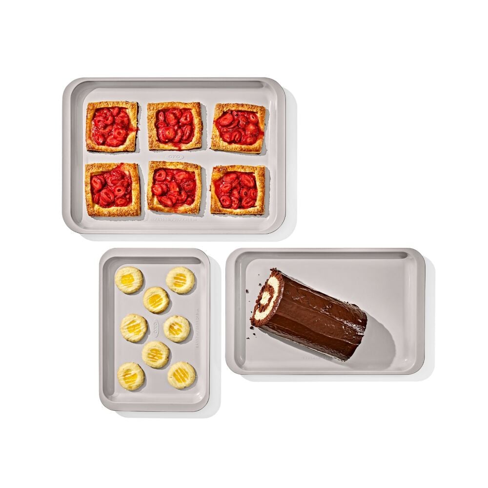 Non-Stick Pro Ceramic Coated Metal Bakeware 3 Pc Set R8