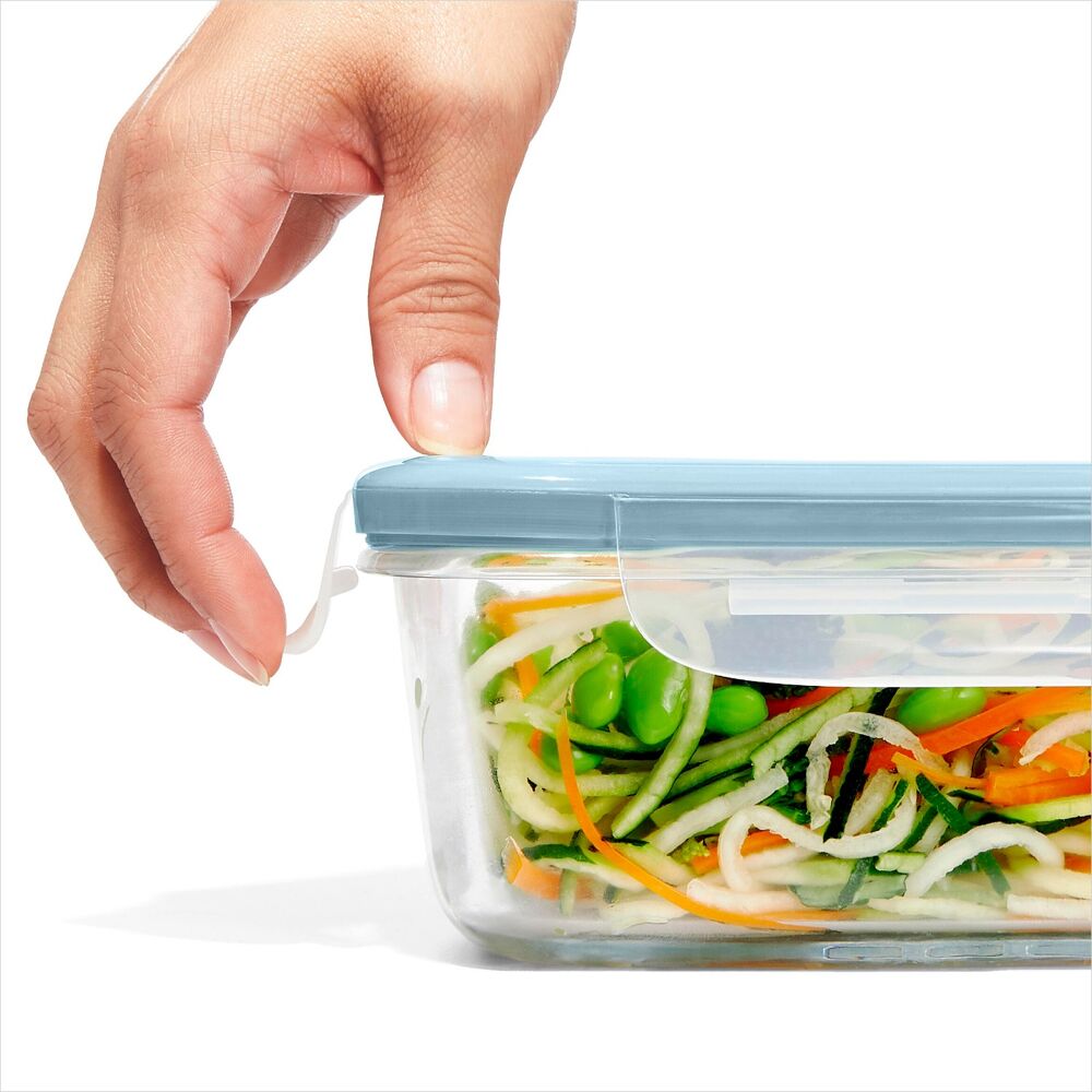 Smart Seal 1.6-Cup Glass Rectangle Container - Arctic Blue F0