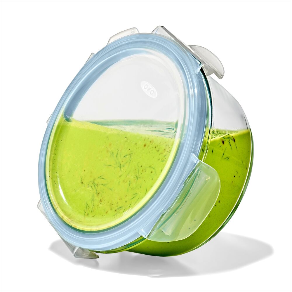8-Piece Smart Seal Glass Round Container Set - Arctic Blue Q9