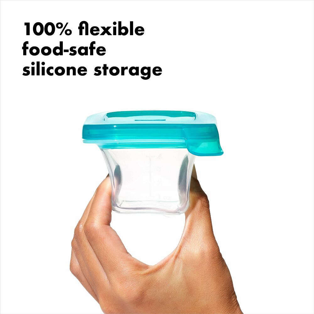 4 oz Baby Blocks™ Silicone Freezer Storage Containers - Tot Teal Q5