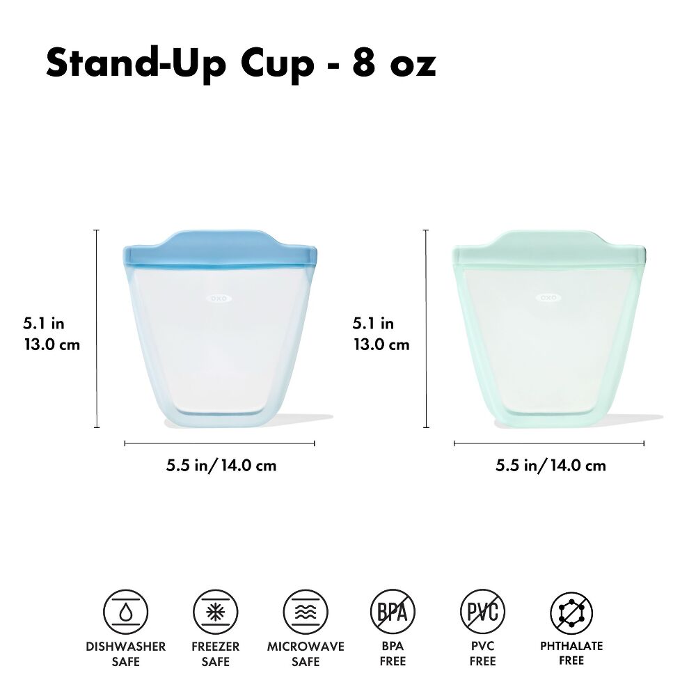 Tot Silicone Reusable Bag - 2-Piece Stand-Up Cup Set A5