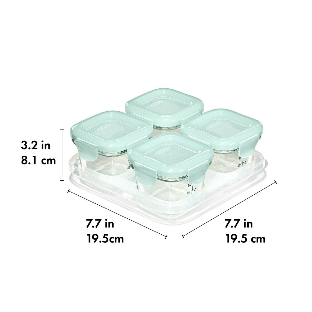 Glass Baby Blocks Food Storage Containers (4 oz) - Opal C2