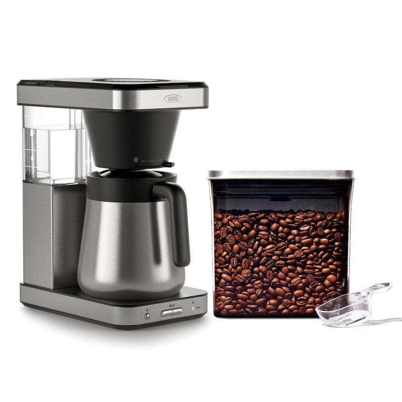 8-Cup Coffee Maker & Steel Coffee POP Container (1.7 Qt) with Scoop Bundle N9