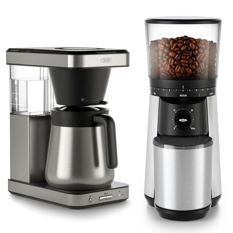 8-Cup Coffee Maker & Conical Burr Coffee Grinder Bundle Q8
