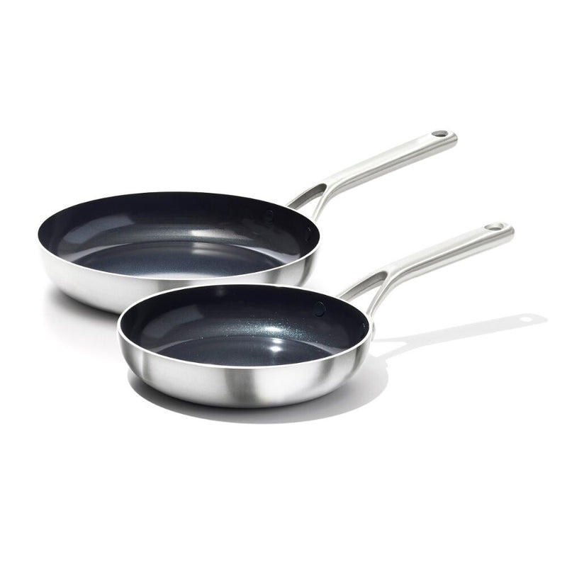 Stainless Steel Mira Series 2 Pack Frypans - Ceramic C0