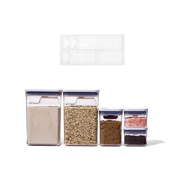 POP Removable Labels & 8-Piece POP Container Baking Set Bundle J0