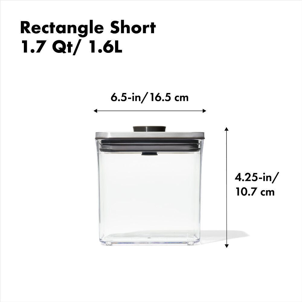 POP Container - Rectangle Short (1.7 Qt/1.6 L) - Matte Black U2