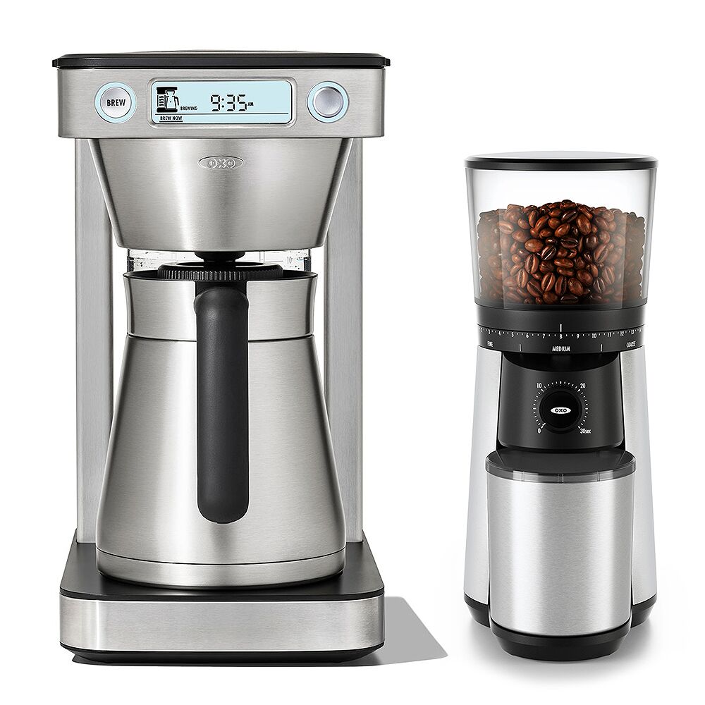 12-Cup Coffee Maker with Podless Single-Serve Function & Conical Burr Coffee Grinder Bundle Y4