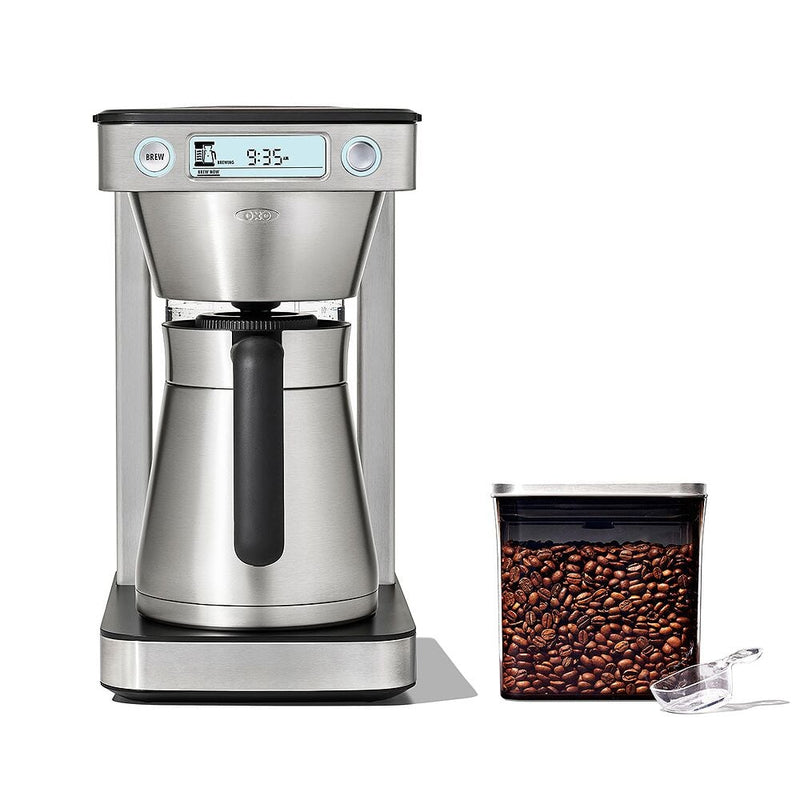 12-Cup Coffee Maker with Podless Single-Serve Function & Steel Coffee POP Container (1.7 Qt) with Scoop Bundle A9
