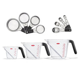 3 Piece Angled Measuring Cup Set & Stainless Steel Measuring Cups and Spoons Set Bundle R2