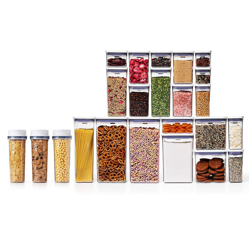 3 Piece Cereal Dispenser Set & 20-Piece POP Container Set Bundle L0