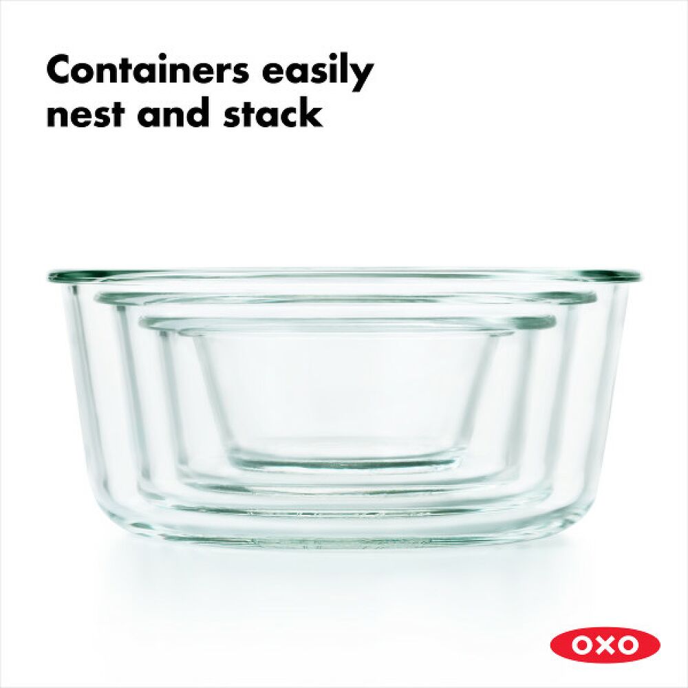 8 Piece Smart Seal Glass Round Container Set L5