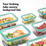 8 Piece Smart Seal Glass Round Container Set L5