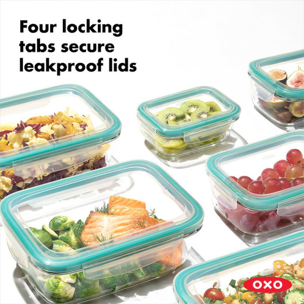 8 Piece Smart Seal Glass Round Container Set L5