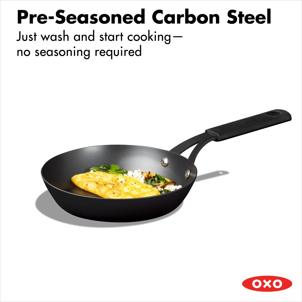 Carbon Steel Obsidian Series 8-Inch Frypan with Silicone Sleeve M3