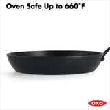 OXO Carbon Steel Obsidian Series 12-Inch Frypan with Silicone Sleeve Z4