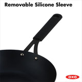 Carbon Steel Obsidian Series 12-Inch Wok with Silicone Sleeve K9