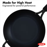 Carbon Steel Obsidian Series 12-Inch Wok with Silicone Sleeve K9