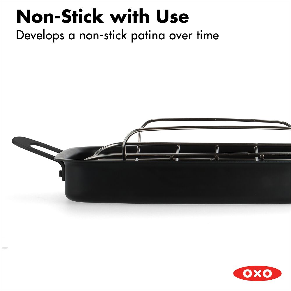 Carbon Steel Obsidian Series Roaster with Rack R6