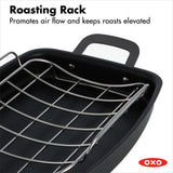 Carbon Steel Obsidian Series Roaster with Rack R6