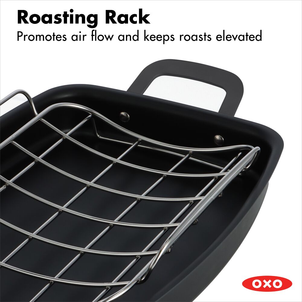 Carbon Steel Obsidian Series Roaster with Rack R6