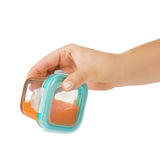 Baby Blocks Glass Food Storage Containers 4 Oz - Tot Teal I8