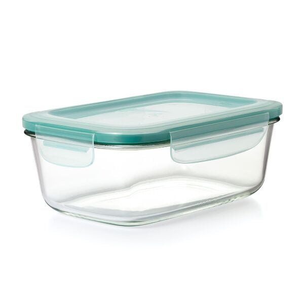 Smart Seal 8 Cup Glass Rectangle Container - Teal X1