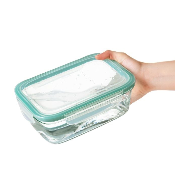 Smart Seal 8 Cup Glass Rectangle Container - Teal A7