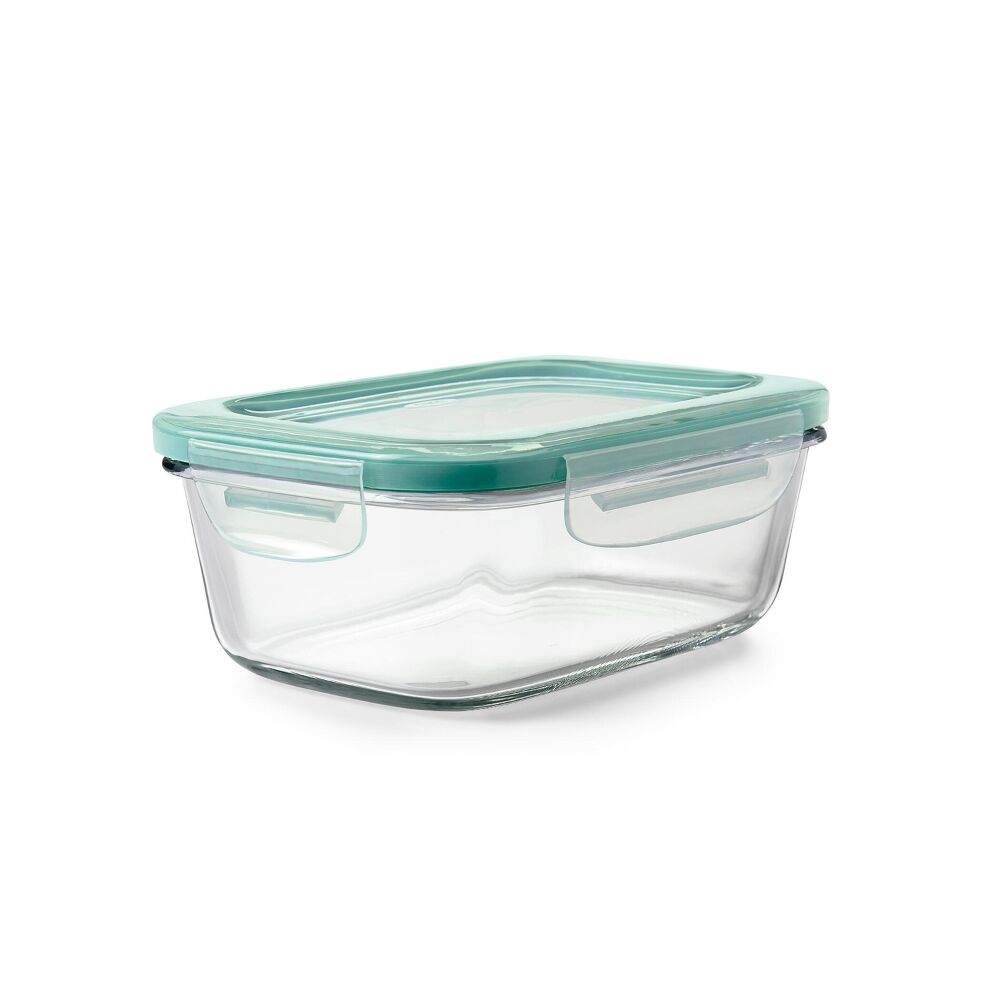 Smart Seal 3.5 Cup Glass Rectangle Container - Teal E4