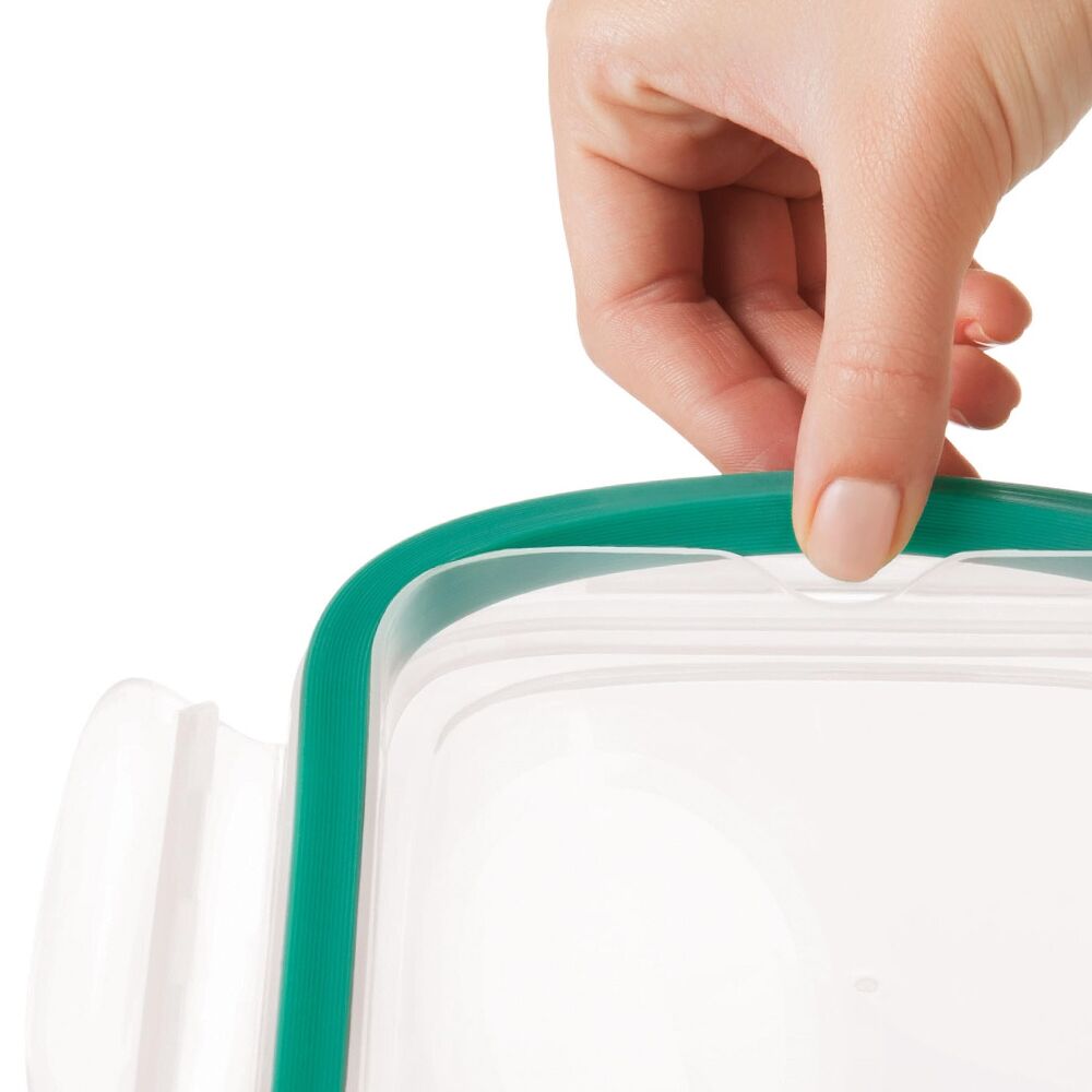 Smart Seal 3.5 Cup Glass Rectangle Container - Teal E4