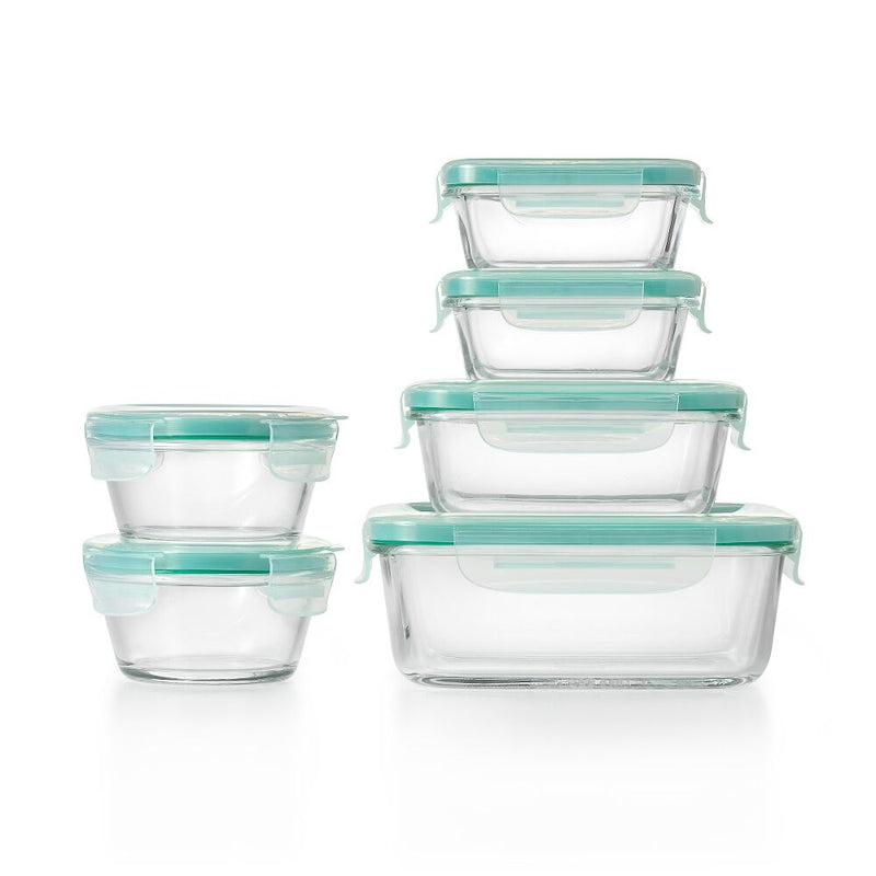 OXO Good Grips 12 Piece Smart Seal Glass Container Set E9