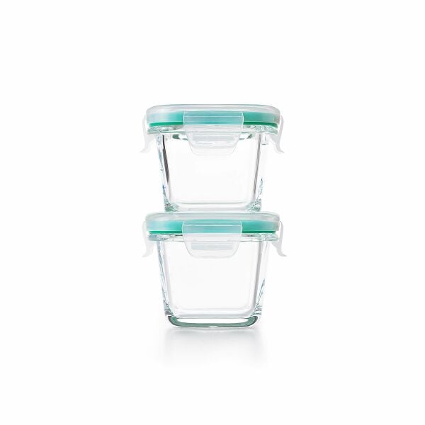 4 Piece Smart Seal Glass Mini Square Container Set R3