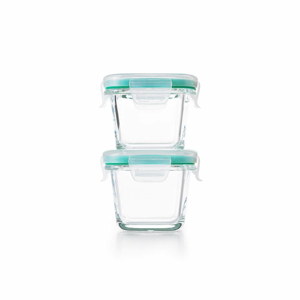 4 Piece Smart Seal Glass Mini Square Container Set S3