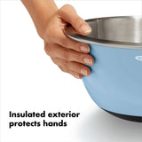 3-Piece Stainless Steel Mixing Bowl Set - Blue/Gray F6